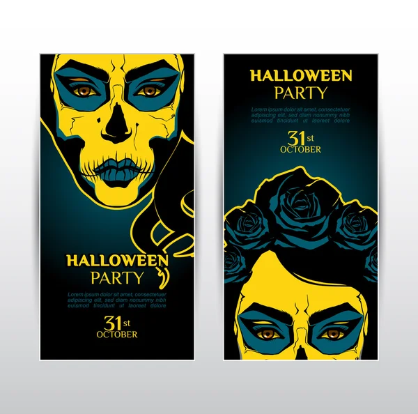 Banners de Halloween. Ilustração vetorial — Vetor de Stock