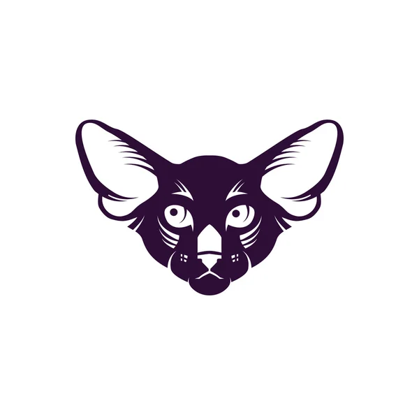 Imagen vectorial de cara de gato sobre fondo blanco. Cabeza de gato vector para su diseño — Vector de stock