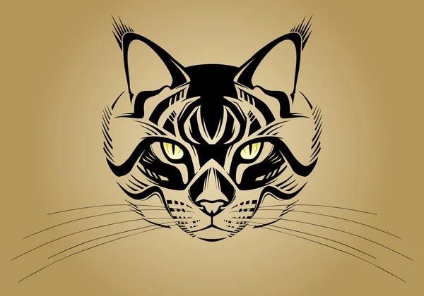 Cara de gato estilizada. Ilustración vectorial — Vector de stock