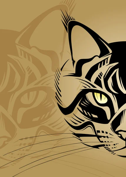 Cara de gato estilizada. Ilustración vectorial — Vector de stock