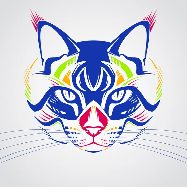 Creatieve kleur illustratie van de kat — Stockvector