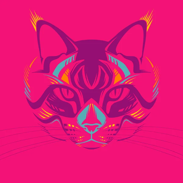 Retrato impresionante de gato — Vector de stock