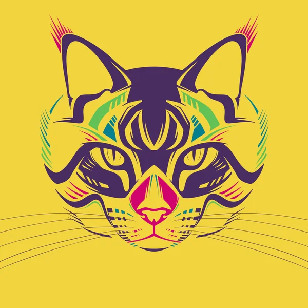 Creative illustration of a cat's head — Stock Vector