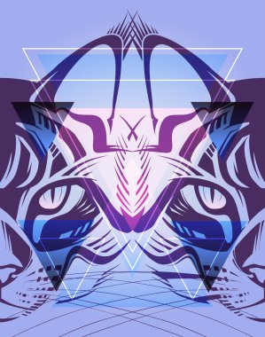 yaratıcı bir hippi tarzı bir kedi resmi