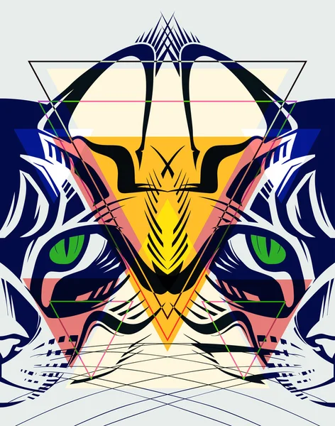 Illustration créative d'un chat — Image vectorielle