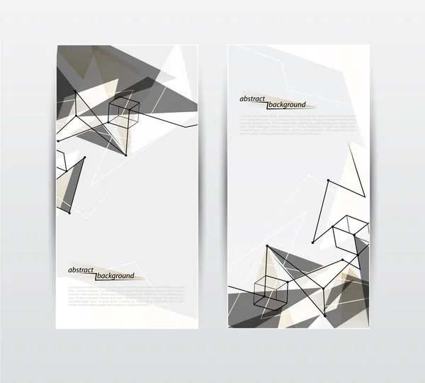 Conjunto de banners con elementos geométricos abstractos — Vector de stock