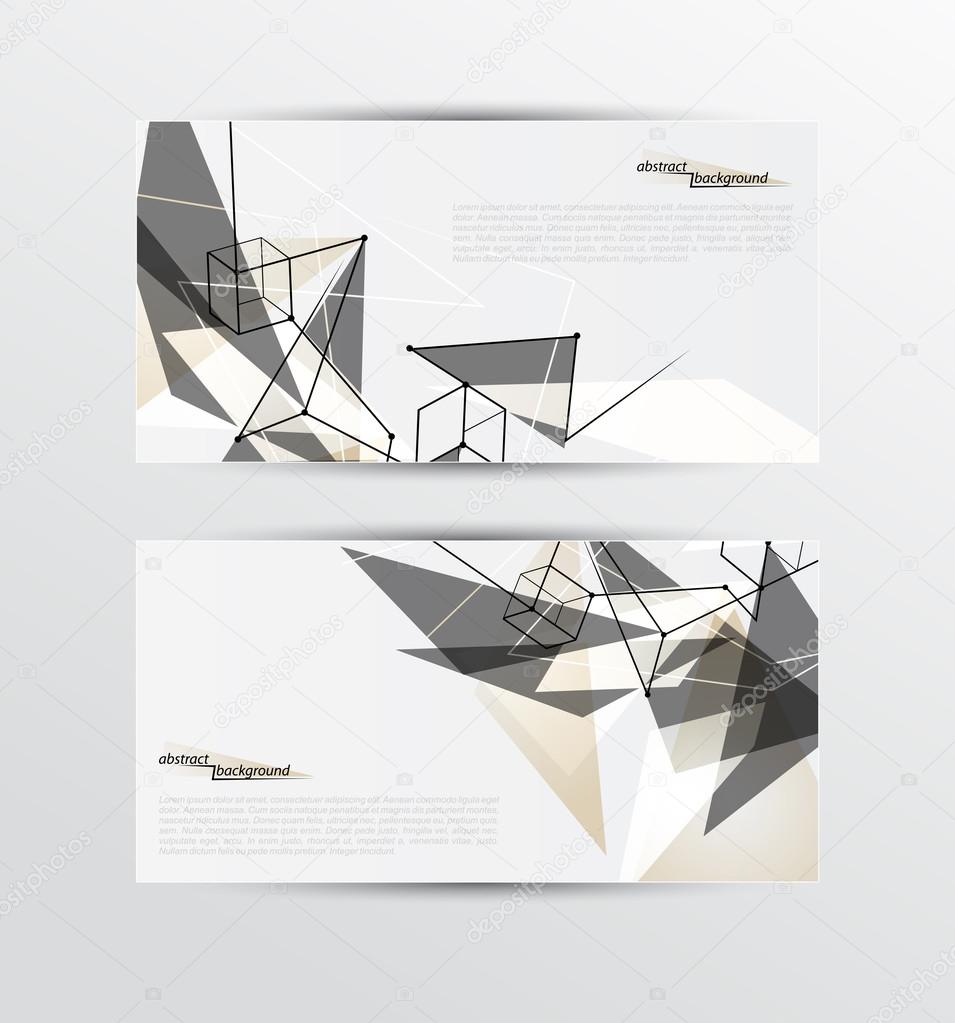 Set of banners with abstract geometric elements