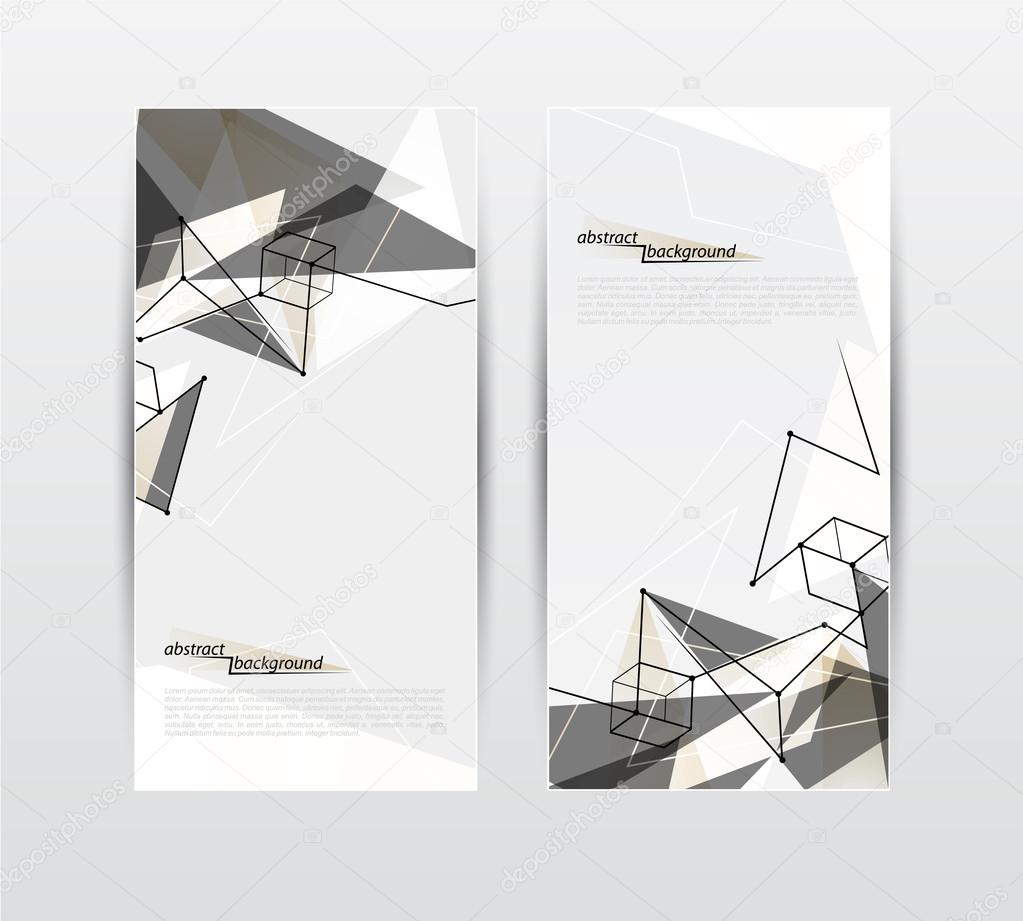 Set of banners with abstract geometric elements