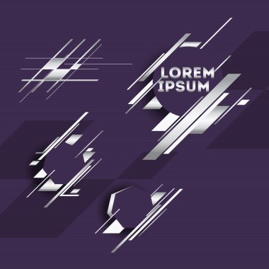 Gümüş tasarım öğeleri ile soyut geometrik formlar