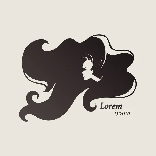 Dívka s dlouhými vlasy — Stockový vektor