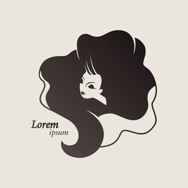 Chica con el pelo largo — Vector de stock