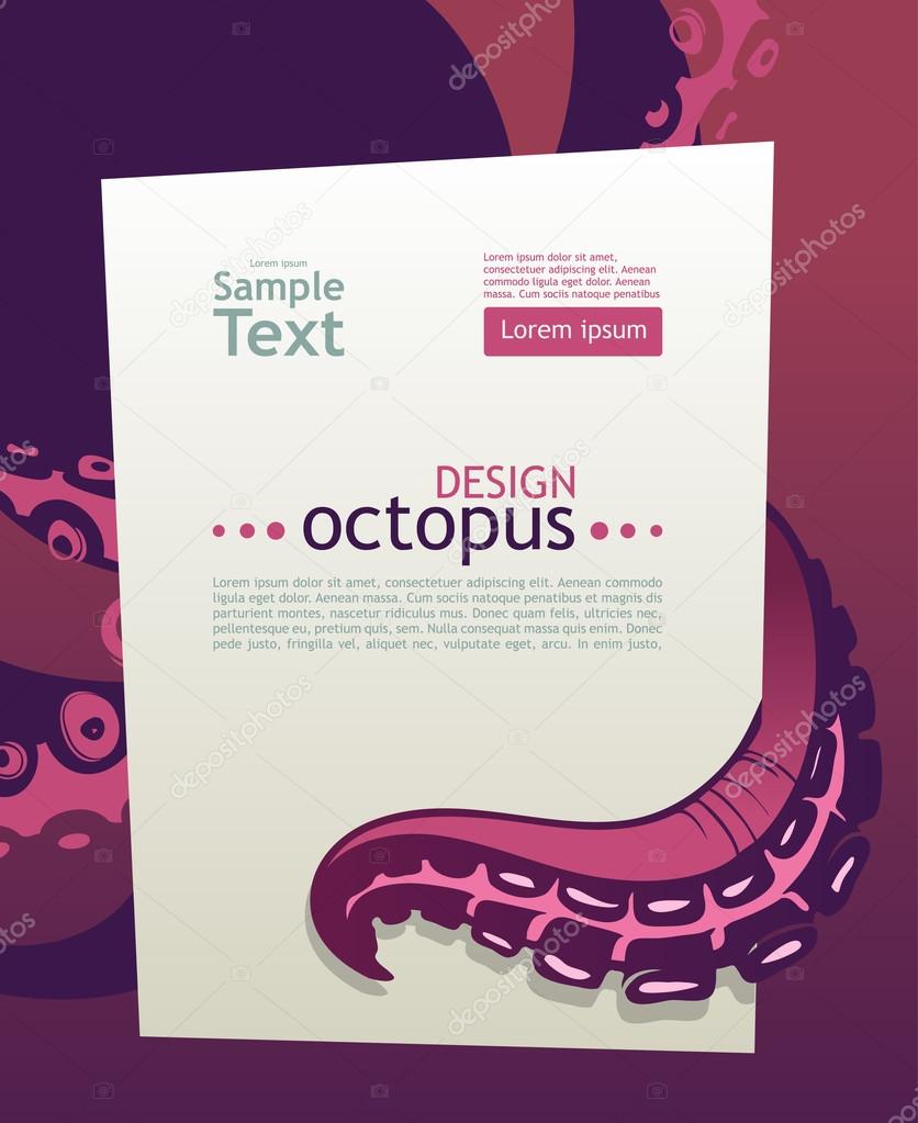 Octopus tentacle. Place for your text