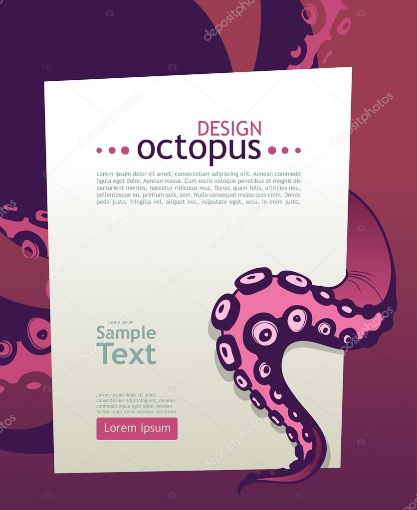 Octopus tentacle. Place for your text