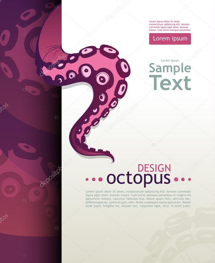 Octopus tentacle. Place for your text