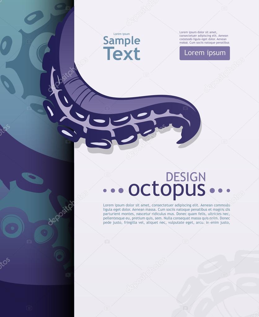 Octopus and his tentacle. Vector illustration