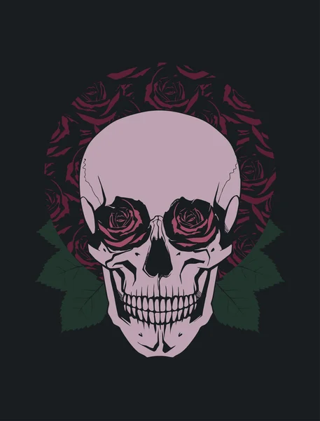 Calavera con flores Día de los Muertos — Vector de stock