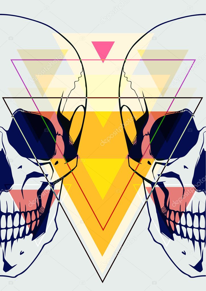 Fashion illustration of skull