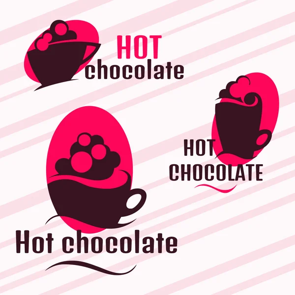 Készlet ikonok a forró csokoládé. Vector design elemek — Stock Vector