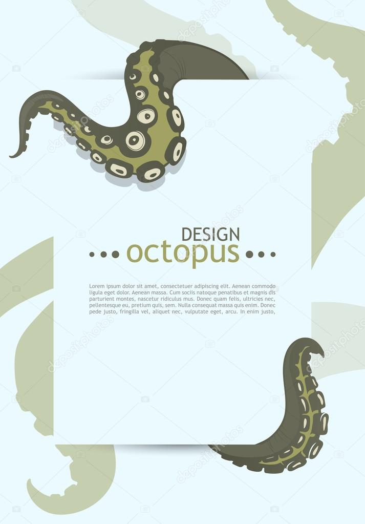 Abstract set of banners with octopus