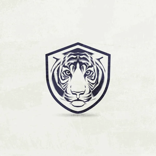 Símbolo de emblema de mascota de tigre. Ilustración vectorial . — Vector de stock