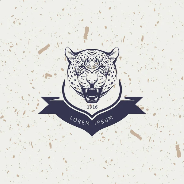 Leopardo símbolo del emblema de la mascota. Ilustración vectorial . — Vector de stock