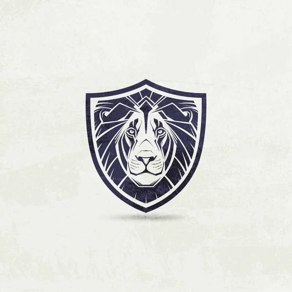 Símbolo del emblema de la mascota León. Ilustración vectorial . — Vector de stock