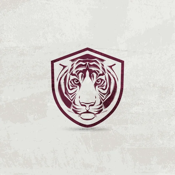 Elemento de diseño icono con cabeza de tigre — Vector de stock