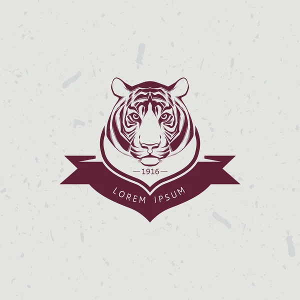 虎の頭のアイコンをデザイン要素 — ストックベクタ