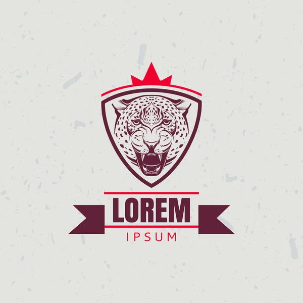Elemento de diseño icono con cabeza de leopardo — Archivo Imágenes Vectoriales