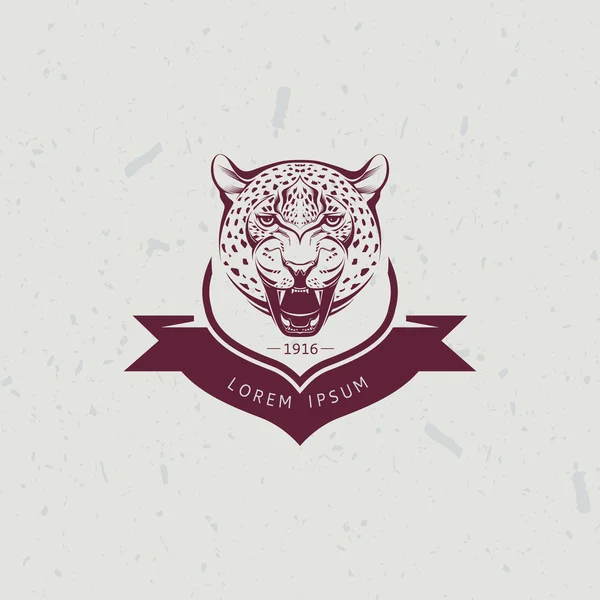 Elemento de diseño icono con cabeza de leopardo — Vector de stock