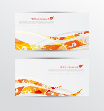 Afiş illüstrasyon vektör set soyut sonbahar yaprakları