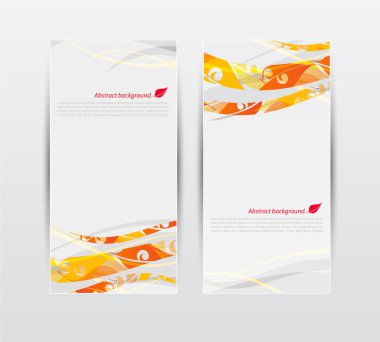 Afiş illüstrasyon vektör set soyut sonbahar yaprakları