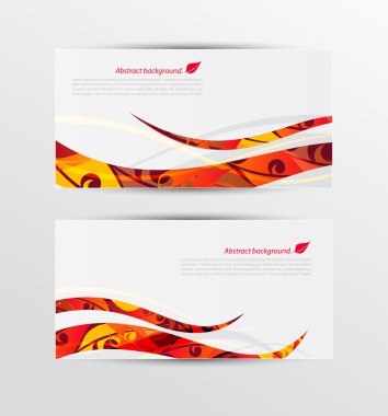 Afiş illüstrasyon vektör set soyut sonbahar yaprakları