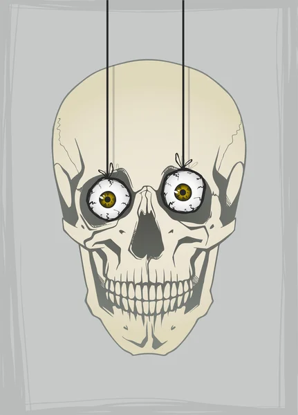 Calavera divertida con ojos — Vector de stock