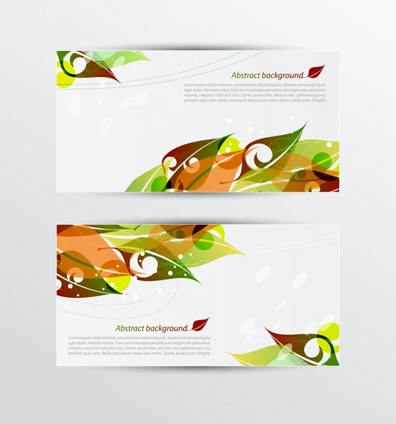 Vector set van kleurrijke herfst bladeren banners illustratie — Stockvector