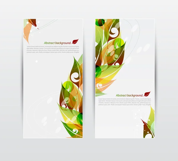 Vector set of colorful autumn leaves banners illustration — Stock Vector