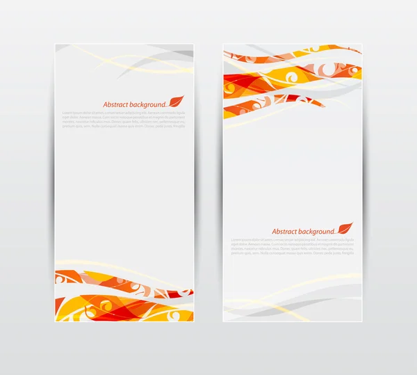 Conjunto vectorial de hojas abstractas de otoño banners ilustración — Vector de stock