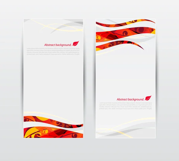 Conjunto vectorial de hojas abstractas de otoño banners ilustración — Vector de stock