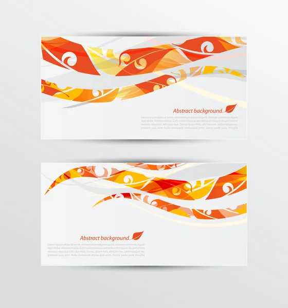 Vector set of abstract autumn leaves banners illustration — Stock Vector