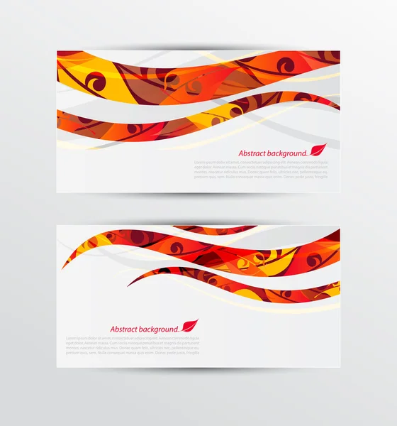 Vector set van abstracte herfst bladeren banners illustratie — Stockvector