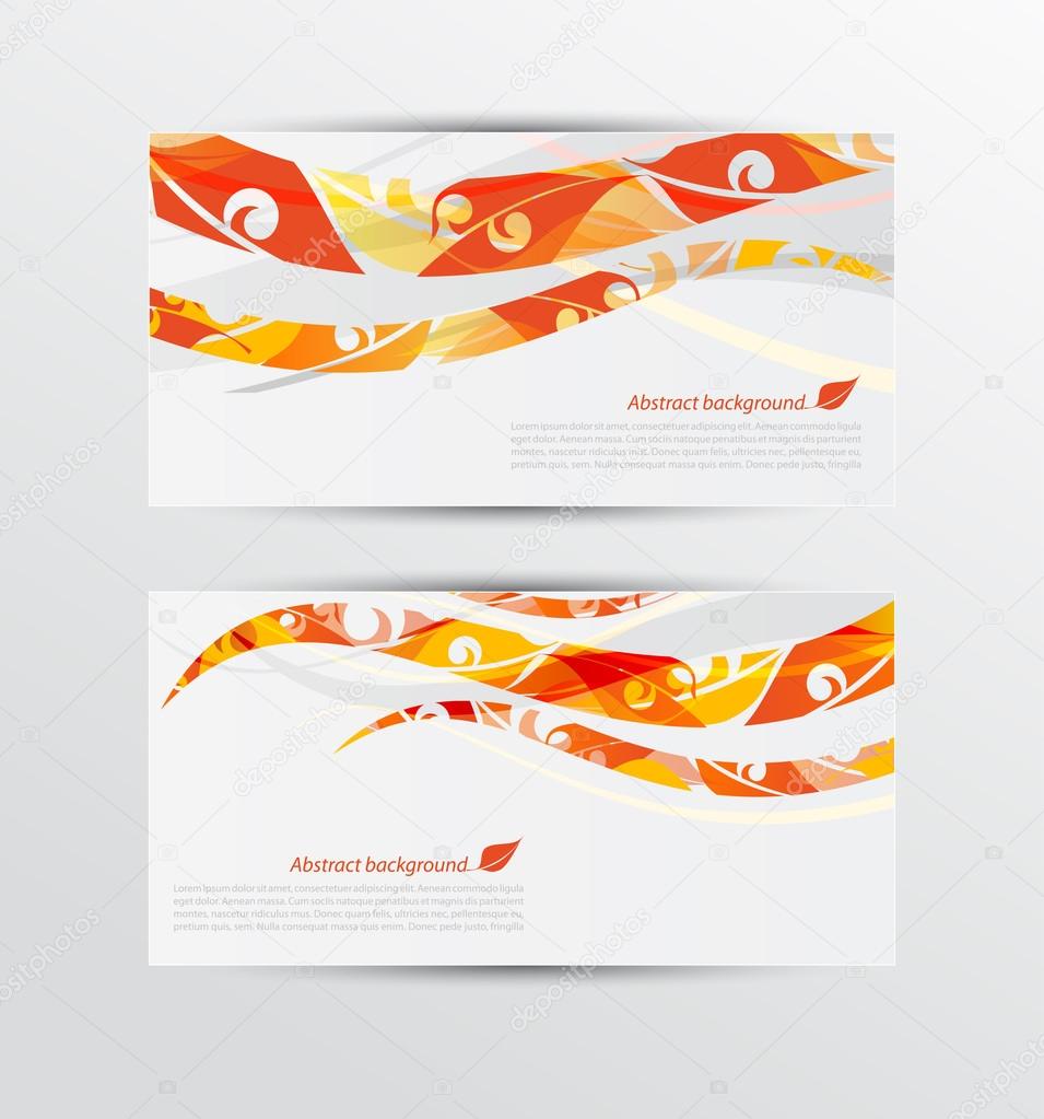 Vector set of abstract autumn leaves banners illustration
