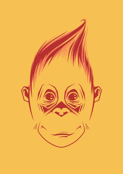 Vektor ilustrasi monyet. Orangutan - Stok Vektor