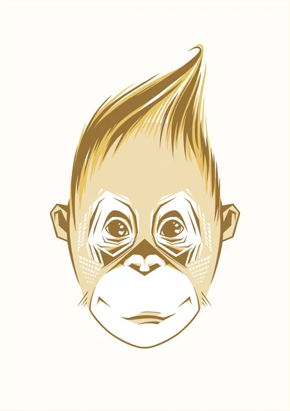 Retrato de macaco engraçado —  Vetores de Stock