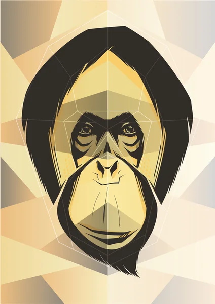Portrét opice. Kreativní ilustrace — Stockový vektor