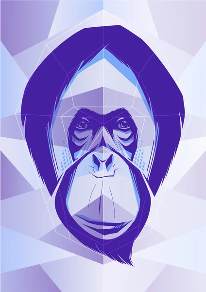 Kreativní obrázek opice — Stockový vektor