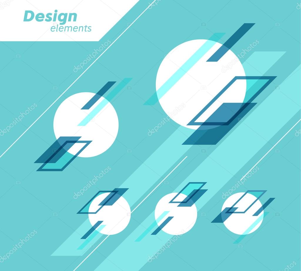 Design elements with abstract geometric forms