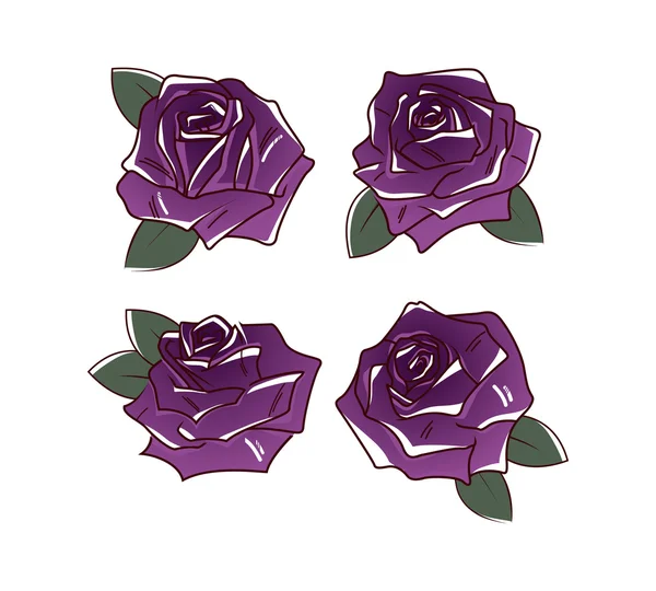 Set von einem schönen Rosen. Vektorillustration. — Stockvektor