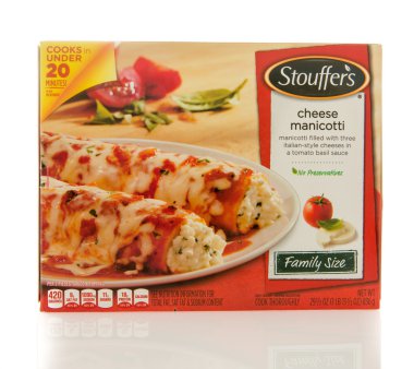 Peynirli manicotti Stouffer'ın akşam yemeği