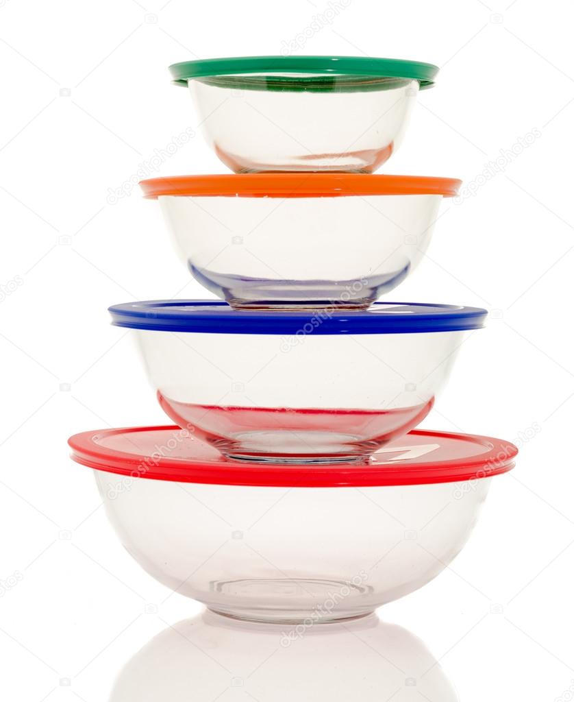 Stacked glass bowls