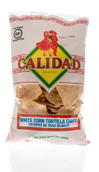 Winneconne Dicembre 2020 Sacchetto Tortilla Chip Calidad Uno Sfondo Isolato — Foto Stock